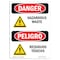 Signmission Safety Sign, OSHA Danger, 5" Height, Hazardous Waste Bilingual Spanish OS-DS-D-35-VS-1319 - alternate 1